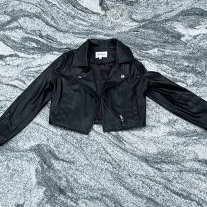 Faux black kids leather jacket from Italian Brand Kocca. Size 8